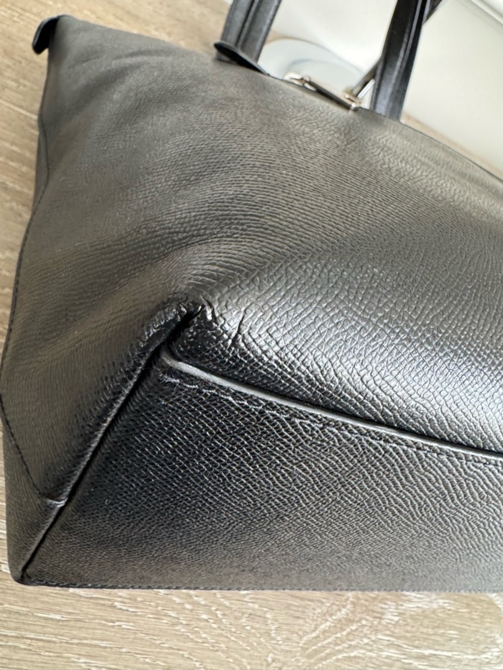 Coach Cross-Grain Gallery Black Pebbled Leather Tote with Matching Wallet - Picture 12 of 16